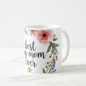 Beste Hundemutter überhaupt – Wasserfarben-Blumen  Kaffeetasse (VorderseiteRechts)