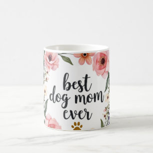 Beste Hundemutter überhaupt – Wasserfarben-Blumen  Kaffeetasse