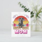 Beste Hündin Mutter je großartig dane Blumenfreund Dankeskarte (Stehend Vorderseite)