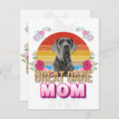 Beste Hündin Mutter je großartig dane Blumenfreund Dankeskarte (Vorne/Hinten)