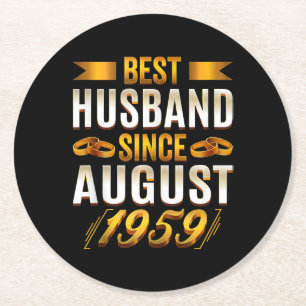 Beste Husband Funny Anniversary Elternteile Runder Pappuntersetzer