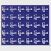 Beste Husband je Navy Geschenkpapier (Flach)