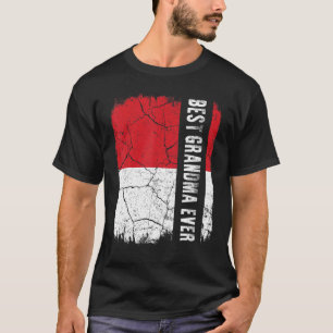 Beste indonesische Oma überhaupt Indonesien-Flagge T-Shirt
