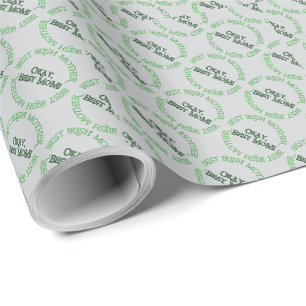 Beste Irische Mutter graues Matt-Geschenkpapier Geschenkpapier
