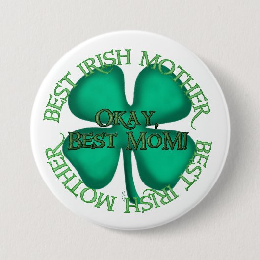 Beste Irische Mutter Knopf Button (Vorderseite)