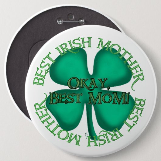 Beste Irische Mutter kolossaler Button (Vorne & Hinten)