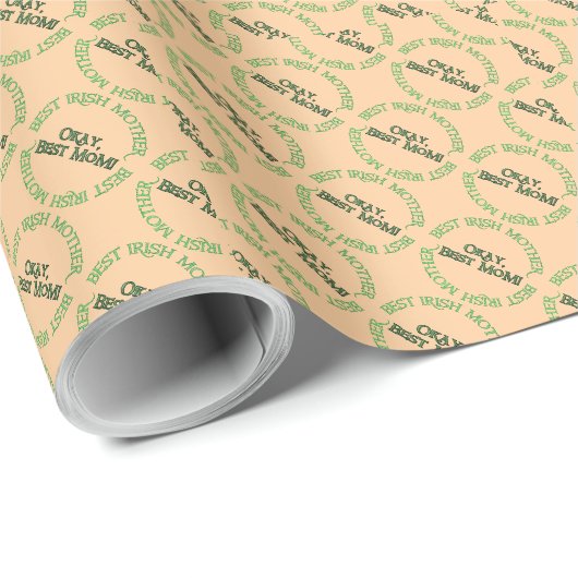 Beste Irische Mutter matte Geschenkpapier (Rolleneckpunkt)