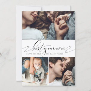 Beste Jahr für Jahr Drei FotoCollage Neujahrskarte Feiertagskarte