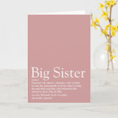 Beste je Schwester, Big Sister Definition Rosa Karte (Gelbe Blume)