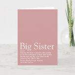 Beste je Schwester, Big Sister Definition Rosa Karte<br><div class="desc">Personalisieren Sie für Ihre besondere Schwester oder Hermana (klein oder groß),  um ein einzigartiges Geschenk zu schaffen. Ein perfekter Weg,  ihr zu zeigen,  wie phantastisch sie jeden Tag ist. Entwickelt von Thisisnotme©</div>