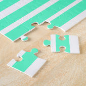 Beste jemals Mutter grün gestreiftes Muster Pastel Puzzle (Seite)