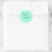 Beste jemals Mutter grün gestreiftes Muster Pastel Runder Aufkleber (Tasche)