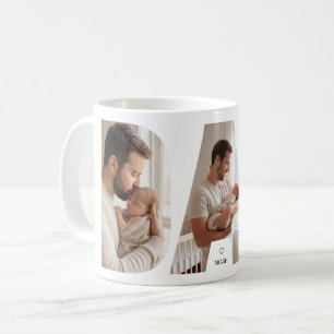 Beste jemals weiße moderne VATER-Fotocollage Kaffeetasse