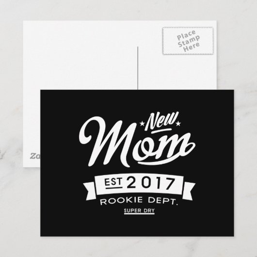 Beste Junge Mutter 2017 Dunkel Postkarte (Vorne/Hinten)