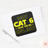 Beste Katze 6 in der Galaxie Quadratischer Aufkleber (Umschlag)