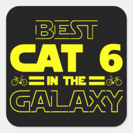 Beste Katze 6 in der Galaxie Quadratischer Aufkleber