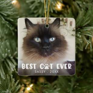 BESTE KATZE ALLER ZEITEN Pfotenabdruck Personalisi Keramikornament