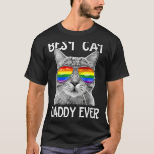 Beste Katze Daddy je Lgbt Gay Pride Rainbow Sungla T-Shirt