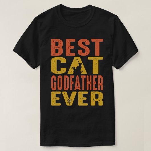 Beste Katze GODFATHER je Retro Vintag T-Shirt (Design vorne)