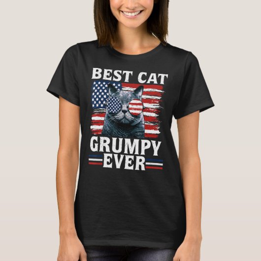 Beste Katze Grumpy Ever American Flag Patriotic 4t T-Shirt (Vorderseite)