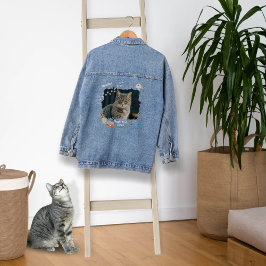 Beste Katze je Foto Denim Jacket Jeansjacke
