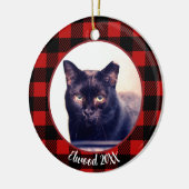 Beste Katze je Individuelle Name Weihnachtsgebäck Keramik Ornament (Links)