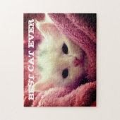 Beste Katze je Personalisiertes KatzenFoto Rosa Ka Puzzle (Vertikal)
