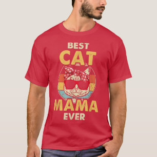 Beste Katze Mama Ever Retro Katzenkatze Vintag  T-Shirt