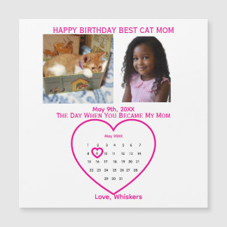 Beste Katze-Mama-Geburtstag Zwei-Foto-Individualis Magneteinladung