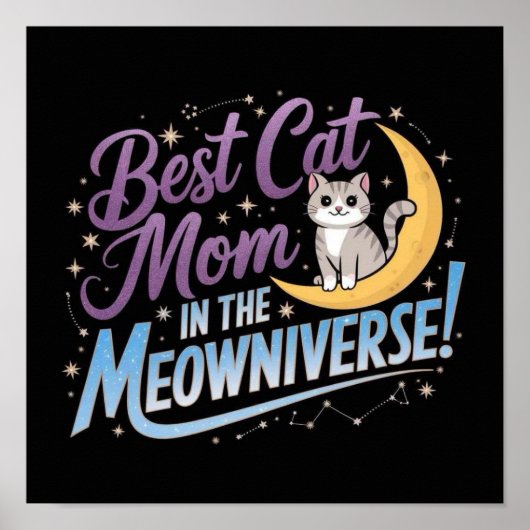 Beste Katze-Mama im 🌙 🐾 ✨ Poster (Vorne)