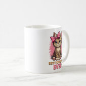 Beste Katze Mama je, Funny Tabby Katze Mutter Kaffeetasse (VorderseiteRechts)