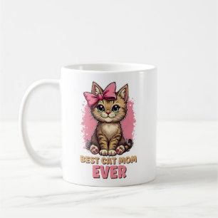 Beste Katze Mama je, Funny Tabby Katze Mutter Kaffeetasse