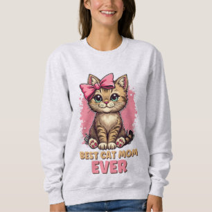 Beste Katze Mama je, Funny Tabby Katze Mutter Sweatshirt