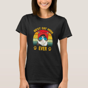 Beste Katze Mama je Retro Katzenkatze Mama Muttert T-Shirt