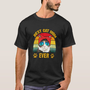 Beste Katze Mama je Retro Katzenkatze Mama Muttert T-Shirt