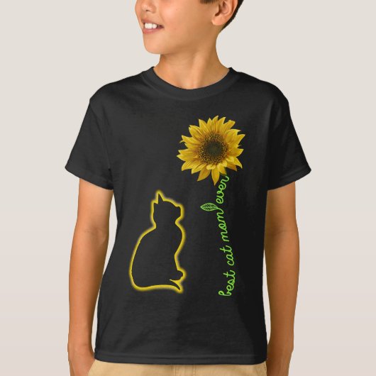 Beste Katze Mama je Sonnenblume Feline Mutter T-Shirt (Vorderseite)