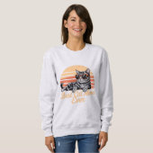 Beste Katze Mama je Sweatshirt - Coole Katze mit S (Vorne ganz)