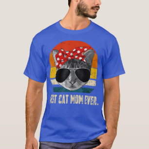 Beste Katze Mama je Vintag Retro Katze Mommy Katze T-Shirt