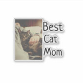 Beste Katze Mama Papa Cat Foto Namensgeschenk Vorl Aufkleber (Vorderseite)