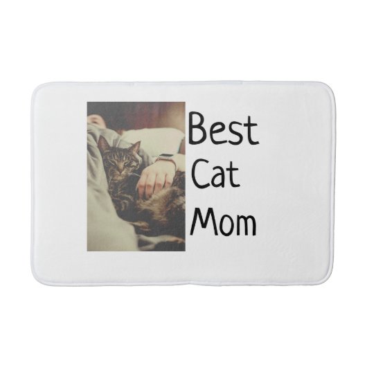 Beste Katze Mama Papa Cat Foto Namensgeschenk Vorl Badematte (Vorderseite)