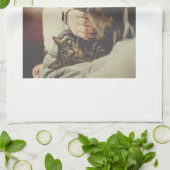 Beste Katze Mama Papa Cat Foto Namensgeschenk Vorl Geschirrtuch (Gefaltet)