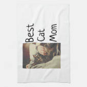 Beste Katze Mama Papa Cat Foto Namensgeschenk Vorl Geschirrtuch (Vertikal)