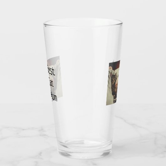 Beste Katze Mama Papa Cat Foto Namensgeschenk Vorl Glas (Rechts)