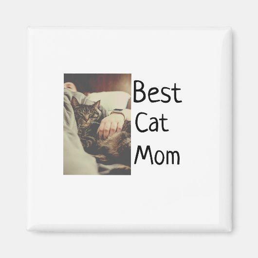 Beste Katze Mama Papa Cat Foto Namensgeschenk Vorl Magnet (Vorne)