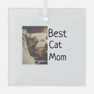 Beste Katze Mama Papa Cat Foto Namensgeschenk Vorl Ornament Aus Glas