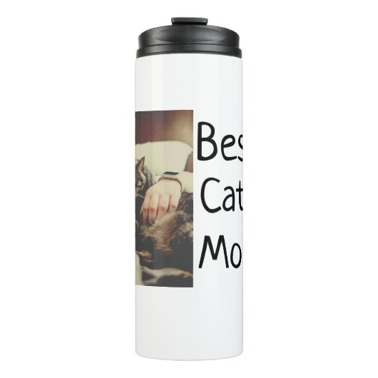 Beste Katze Mama Papa Cat Foto Namensgeschenk Vorl Thermosbecher (Vorderseite)