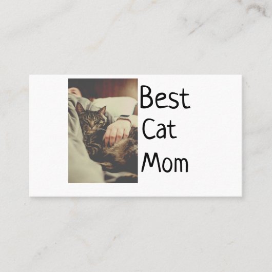 Beste Katze Mama Papa Cat Foto Namensgeschenk Vorl Visitenkarte (Vorderseite)