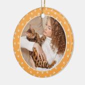 Beste Katze Mama Paw Patten auf Gelbe Katze Name & Keramik Ornament (Links)