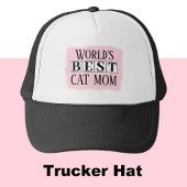 Beste Katze Mama schwarz pink Truckerkappe