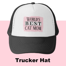 Beste Katze Mama schwarz pink Truckerkappe
